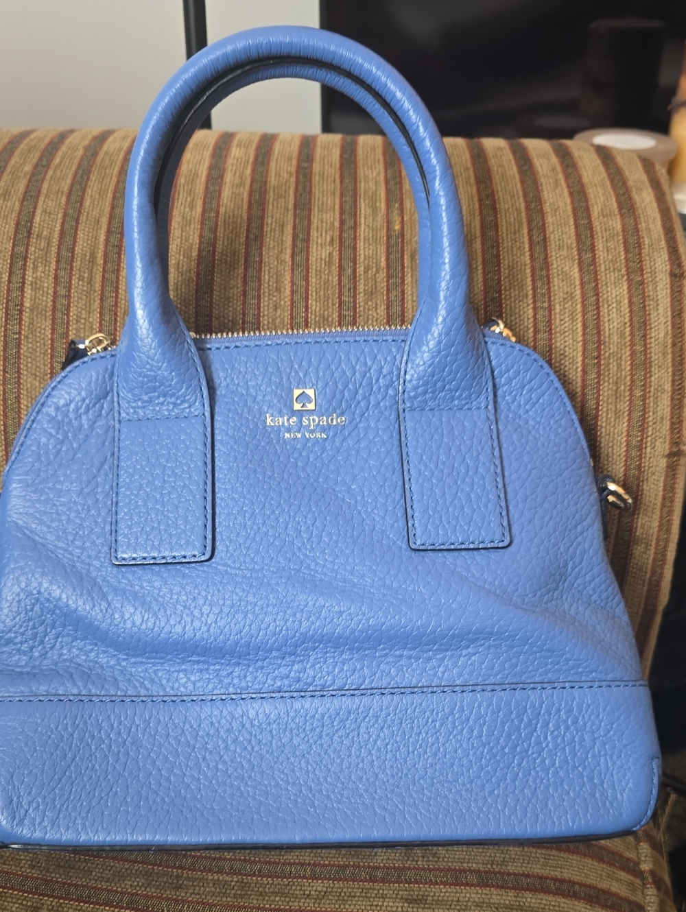 kate spade Bright Blue Pebbled Leather Satchel